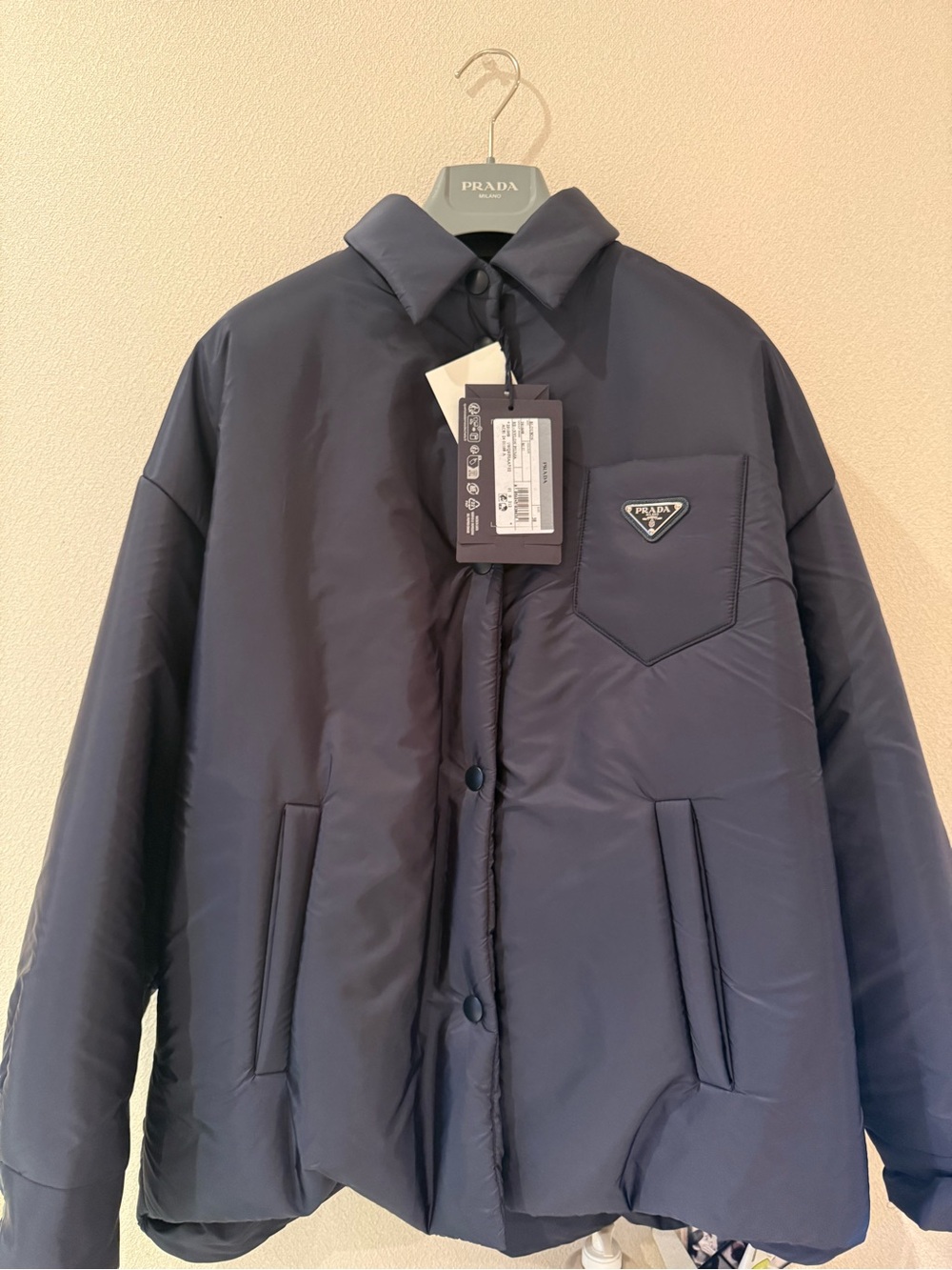 Prada womens Navy nylon Puffer Jacket